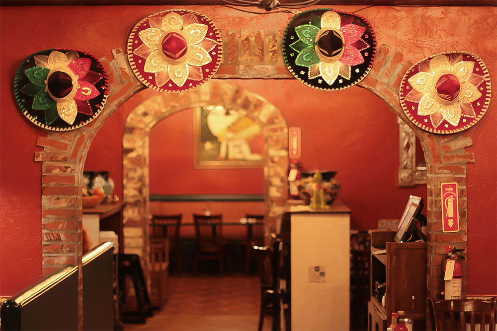 Inside La Casita Cafe restaurant dining area